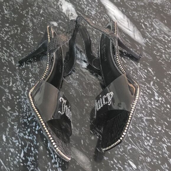 BRAND NEW JUICE COUTURE SLINGBACK DAZZLING RHINESTONE LOGO SANDAL R3 - Picture 10 of 16